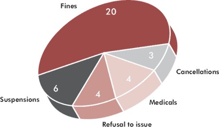 Pie chart of hearing by catergory